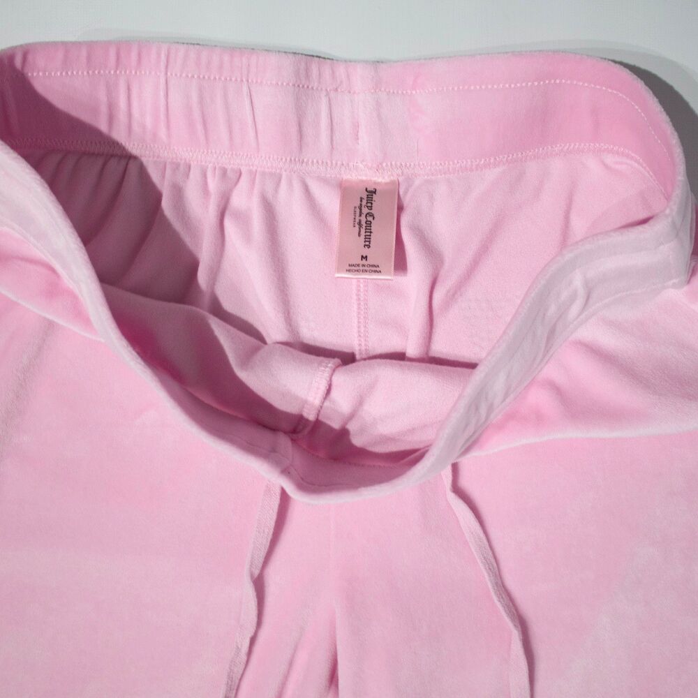 Juicy Couture Sleepwear Classic Velour Bling 2-Piece Pajama Set Pink Women Sz. M - Picture 10 of 15